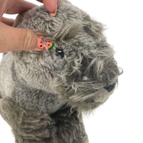 Toys R US Schnauzer Dog Plush 12" Realistic Terrier Puppy Scotty Gray Fluffy - Picture 4 of 11